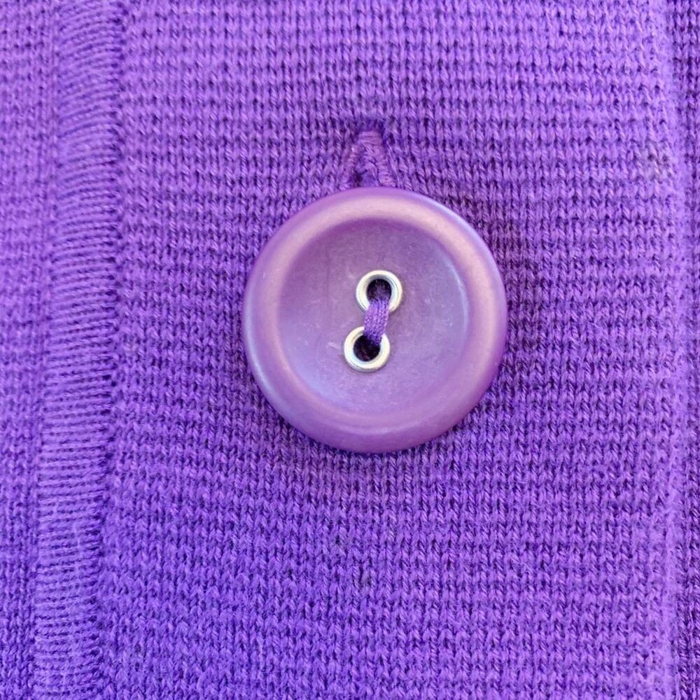 CHICO'S purple knit cotton collared cardigan sweater Size 1 Medium - Picture 7 of 9
